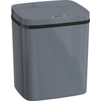 HOMCOM Sensor Mülleimer 15L Automatischer Mülleimer mit zwei Öffnungsmodi, Abfalleimer Müllbehälter Abfallbehälter für Büro, Schlafzimmer, Küchen, Kunststoff, Grau Aosom