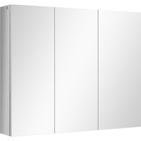 kleankin Badezimmerschrank Spiegelschrank Hängeschrank mit 3 Glastüren & 5 Ablagen, Edelstahl, Silber, 70x12x55cm Aosom