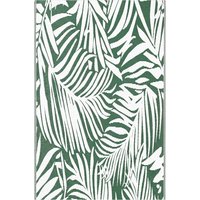 Outsunny Outdoor Teppich Wendbares Wetterfest Outdoorteppich Carpet mit Blätter-Muster, Outdoor-Teppich für Wohnzimmer Balkon Garten Terrasse Bad Flur Küche 152 x 243 cm Dunkelgrün Aosom