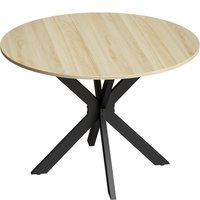 HOMCOM Folding Dining Table, Drop Leaf Table with Adjustable Feet, Natural Wood Finish