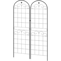 Outsunny Metal Trellis Set of 2, Garden Trellis for Climbing Plants Support Frames, Floral Design | Aosom Ireland