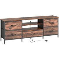 HOMCOM Multi-Storage Industrial TV Stand - Brown/Grey/Black