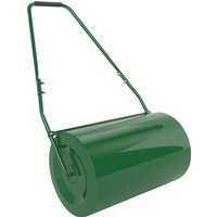 Outsunny 63 L Heavy Duty Water Or Sand Filled Φ30cm Garden Steel Lawn Roller Drum - Dark Green