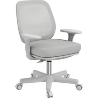 Vinsetto Bürostuhl, Ergonomisch Schreibtischstuhl mit Drehfunktion, Höhenverstellbar Computerstuhl für Home-Office, Polyester, Grau Aosom