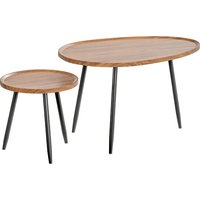Aosom Deal Enjoy 22% Off HOMCOM Set of 2 Nesting Coffee Tables 80cm