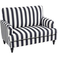 HOMCOM Modern Accent Chair, Velvet Single Sofa Armchair with Stripe, Turned Legs and Wide Seat, Upholstered Snuggle Chair for Living Room, Bedroom, Black and White