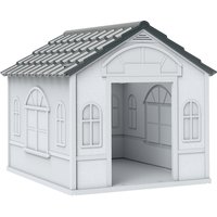 PawHut Plastic Weatherproof Dog House, Grey | Aosom Ireland