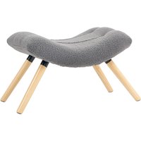 HOMCOM Sitzhocker, Fußhocker mit Berberfleece-Stoff, Polsterhocker bis 120 kg belastbar, für Wohnzimmer, Schlafzimmer, 67 x 45 x 38 cm, Dunkelgrau Aosom