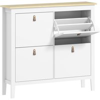 HOMCOM Modern Four-Drawer Shoe Cabinet - White