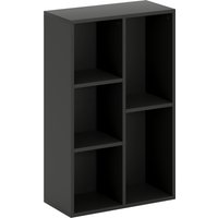 HOMCOM Estante de arrumação com 5 compartimentos, para sala quarto escritório, 50x24x80cm, preto Aosom Portugal