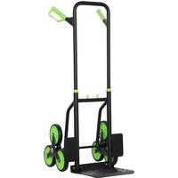 DURHAND Six-Wheel Folding Sack Barrow Trolley - Black/Green | Aosom Ireland