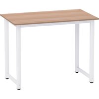 HOMCOM Computer Desk, Writing Table, 100 x 60 x 76cm Workstation for Home Office, Study with Metal Frame, Simple Assembly, White