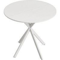 HOMCOM 80cm Industrial Round Dining Table - White