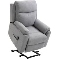 HOMCOM Poltrona Relax com Elevação, elétrica, função reclinável, controle remoto, molas ensacadas, até 120 kg, Cinza Aosom Portugal