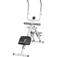 SPORTNOW 2-in-1 Ab Machine and Stair Stepper, Foldable Ab Trainer and Climbing Machine with LCD Monitor for Home Gym, White