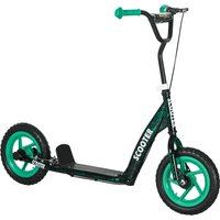 AIYAPLAY Kinderroller Scooter Tretroller mit verstellbarem Lenker, großen Rädern Handbremse Kickscooter 11,8 Zoll Cityroller für 6-12 Jahren Jungen und Mädchen Stahl Grün Aosom