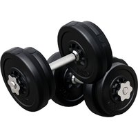 HOMCOM 65kg Adjustable Barbell Weights Set, 2 in 1 Dumbbells and Barbell Set w/ Knurled Bar, Free Weights Training Equipment for Gym Aosom UK