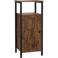 HOMCOM Beistelltisch, Couchtisch im industriell Design, Kaffeetisch mit verstellbar Regal, für Wohnzimmer, Schlafzimmer, 34 x 30 x 80 cm, Rustikales Braun Aosom