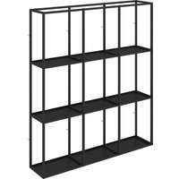 HOMCOM Wandregal, Industrielles Wandboard Metallregal mit 9 Fächern Modulares Bücherregal Dekoregal für Wohnzimmer, Schlafzimmer und Büro, 87,5 x 18 x 100 cm, Schwarz Aosom