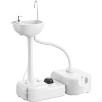 Outsunny Portable Hand Wash Station with 17L Fresh Water Tank, 24L Waste Tank, Sanitizer Dispenser, HDPE, Grey Aosom UK