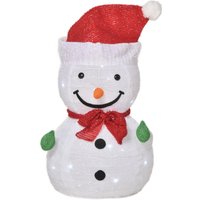 Outsunny Weihnachtsdekoration Schneemann mit LED-Lichtern, faltbar & wetterfest, Garten Hof Dekoration, Polyester, Ø30 x 51 cm, Grün Rot Weiß Aosom.de