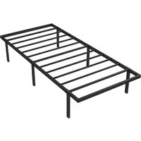 HOMCOM Metall-Bettgestell mit Stauraum, 35,5 cm hoch, geräuscharm, kein Lattenrost erforderlich, einfache Montage, 90 x 200 cm, Schwarz Aosom