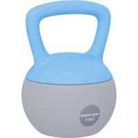 SPORTNOW 10KG Soft Kettlebell, Kettlebell with Non-Slip Handle for Home Gym, Weight Lifting, Strength Training, Light Blue/Grey