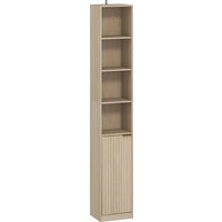 Bookcase Adjustable Shelf Bookshelf Anti Tip Hardware 6 Tier Storage Cabinet Oak Wood Effect