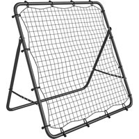 SPORTNOW Rebounder für Fußball, Klappbar verstellbar Prellwand mit 5 Winkelpositionen und 120 x 120 cm Rückprallwand Netz, Kickback Tor Fußballtor Rückprallwand für Jugendliche, Schwarz Aosom