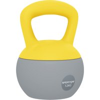 SPORTNOW 12KG Soft Kettlebell, Kettlebell with Non-Slip Handle for Home Gym, Weight Lifting, Strength Training, Yellow/Grey