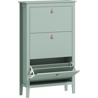 HOMCOM Modern Three-Drawer Shoe Cabinet - Green
