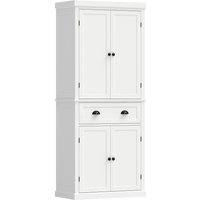 Tall Kitchen Cupboard 183 cm Freestanding Storage Cabinet Drawer 4 Doors Adjustable Shelves