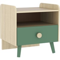 AIYAPLAY Kids Bedside Table with Drawer and Open Shelf