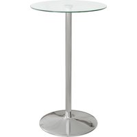 HOMCOM High Top Bar Table, Round Kitchen Table with Tempered Glass Top and Steel Base, Bistro Table for 2 People, Clear | Aosom Ireland