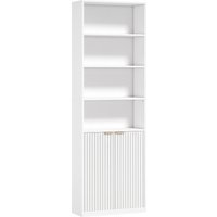 HOMCOM Bookcase Adjustable Shelf Bookshelf Anti-Tip Hardware 6-Tier, White