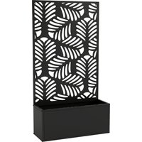 Outsunny Metal Garden Bed for Garden with Trellis, Wall Mounted or Freestanding Raised Planter with Privacy Screen