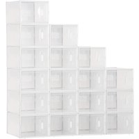 HOMCOM Storage Units Modular DIY Storage Unit with 18 Cubes, PP Plastic, Dust-Proof Doors, Handles, Great for Shoes Storage | Aosom Ireland