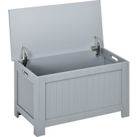HOMCOM Large Storage Box Toy Chest Cabinet Container Unit Organizer with Lid & Safety Hinges, Grey | Aosom Ireland