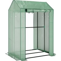 Outsunny Petite Greenhouse: Roll-up Doors, Ventilation Holes, Reinforced Green Cover, 100 x 80 x 150cm | Aosom Ireland