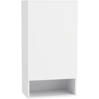 HOMCOM Badezimmerschrank Hängeschrank Wandschrank Badschrank mit Tür, verstellbaren Ablagen, Einlegeboden 40 x 27 x 77 cm Weiß Aosom