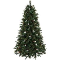 6ft Artificial Christmas Tree Fir Hinged Xmas Tree 716 Branch Tips Foldable Metal Stand Easy Assembly