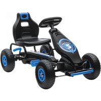 HOMCOM Kids Pedal Go Kart, with Adjustable Seat, Inflatable Tyres - Blue Aosom UK