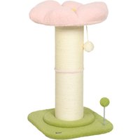 PawHut Cat Tree, Flower Cat Scratching Post with Thick Sisal Post, Dangling & Spring Balls, Bed, Kitty Activity Centre