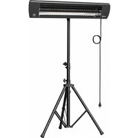 Outsunny 2500 W Electric Infrared Patio Heater, IP65 Outdoor Garden Heater with Tripod, 3 Heat Settings, 24H Timer, Black | Aosom Ireland