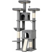 PawHut 184cm Large Cat Tree for Indoor Cats, Multi-Level Tall Kitty Tower with 3 Scratching Posts, 2 Condos, 3 Padded Beds
