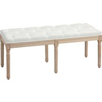HOMCOM Vintage French Look Bed End Bench - Cream White | Aosom Ireland