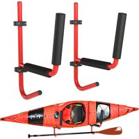 HOMCOM Canoe/Kayak Aluminum Wall Mount Hangers-Red Aosom UK