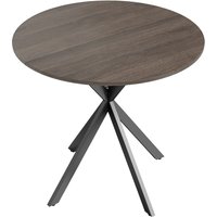 HOMCOM 80cm Industrial Round Dining Table - Brown