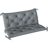 Outsunny 2 Seater Bench Cushion, Garden Chair Cushion with Back and Ties, Indoor and Outdoor Use, 98x100 cm, Dark Grey | Aosom Ireland