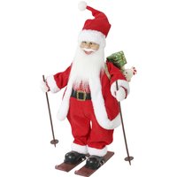 2ft Singing Skiing Santa Claus Standing Christmas Animated Santa Figure Ski Board Sack Sound Touch Activated